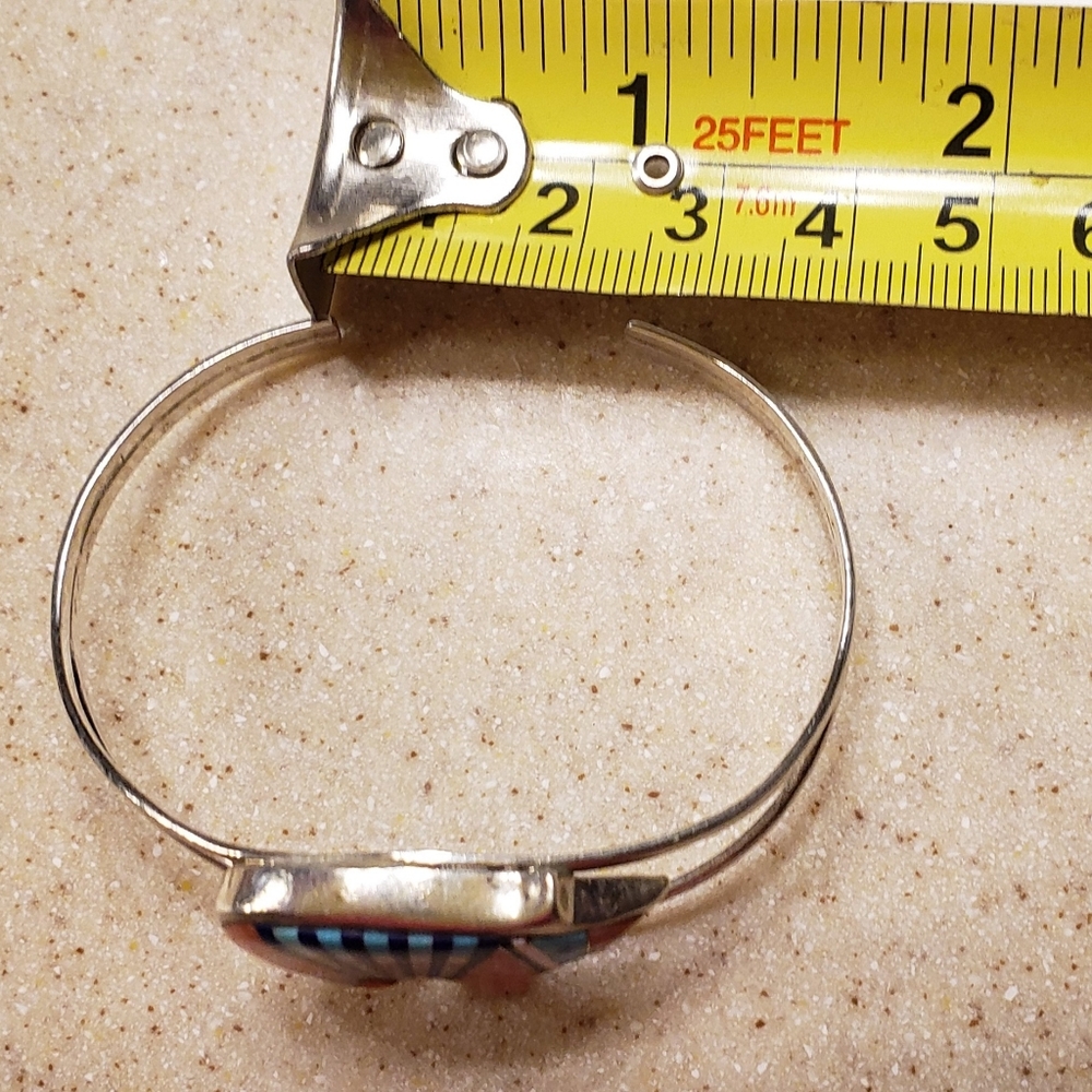 Sterling Silver Cuff With Multiple Inlay Stones. - image 3